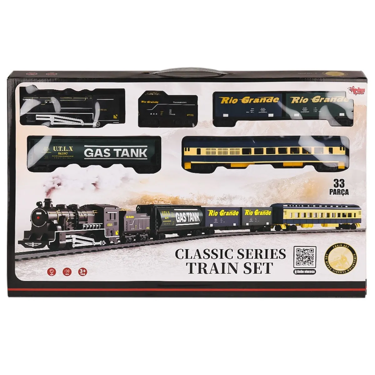 1601C Işıklı ve Sesli 33 Parça Classic Tren - Vardem Oyuncak