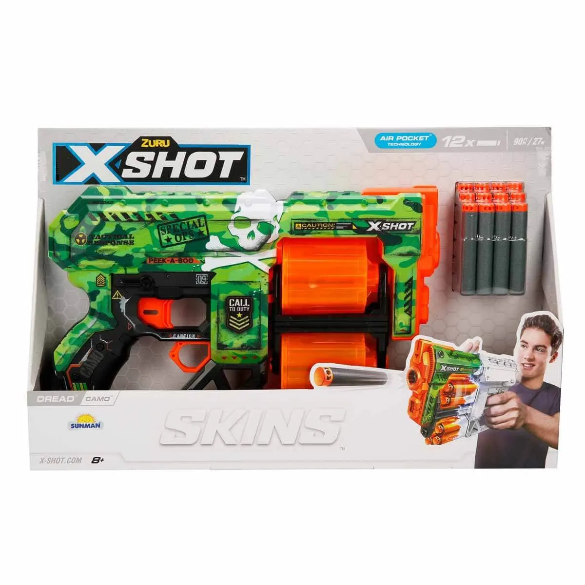 X-Shot Skins Dread 12 Mermili Sünger Dart Atan Silah 31 cm-Sunman — görsel 2