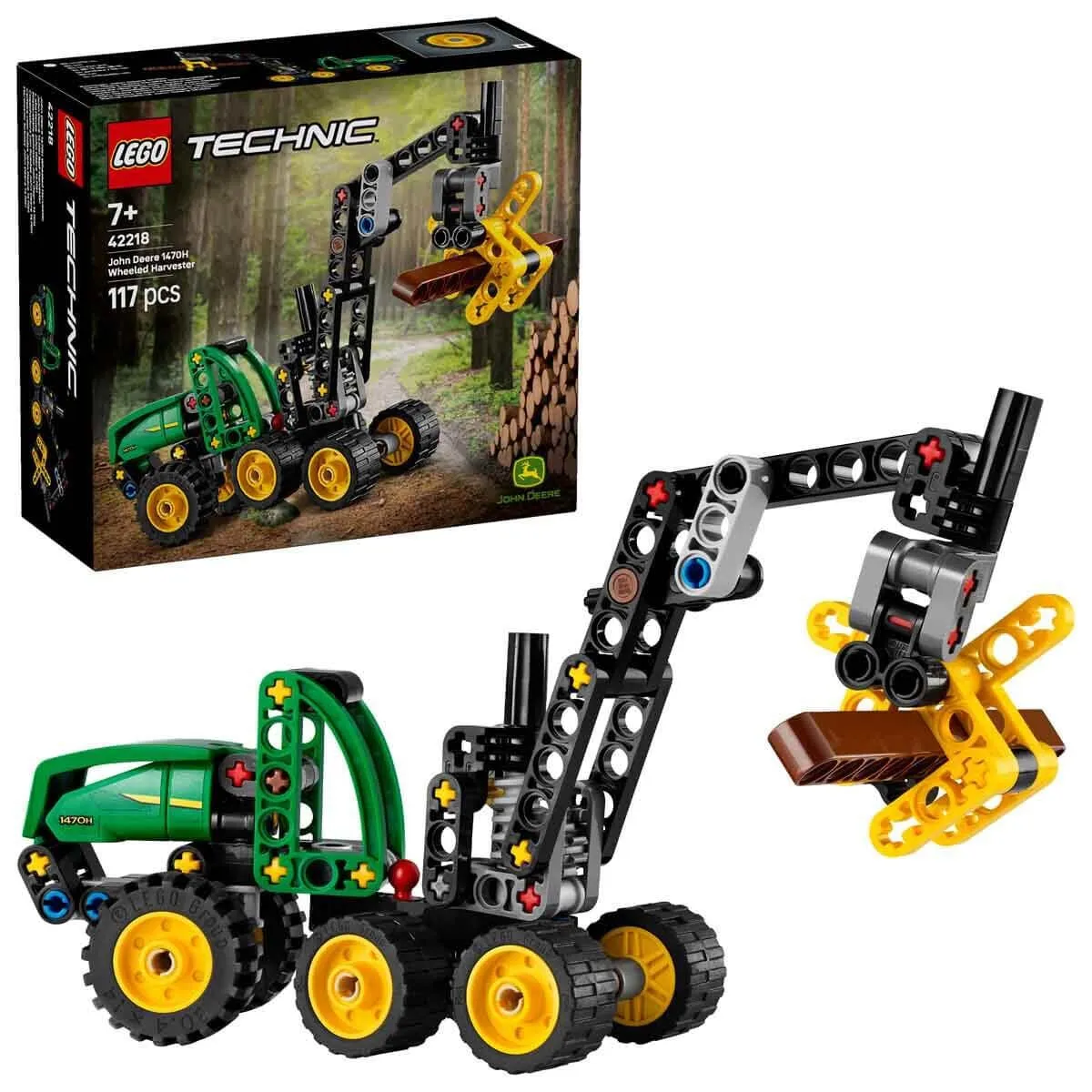 Lego Technic John Deere 1470H Tekerlekli Orman Makinesi 117 parça +7 yaş