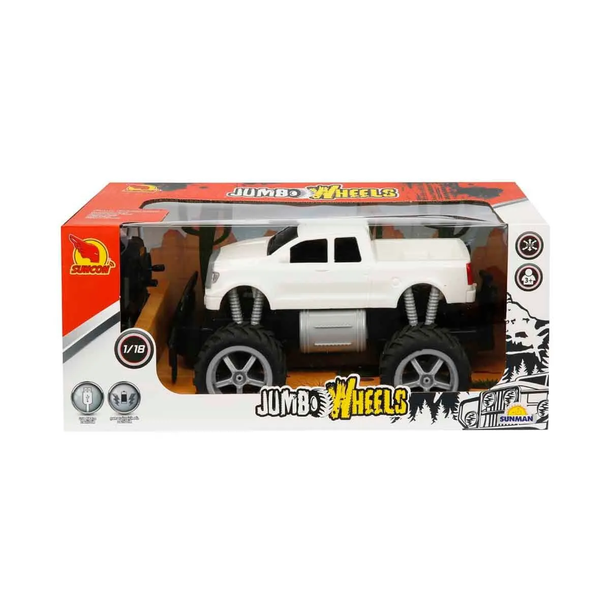 1:18 Uzaktan Kumandalı Jumbo Wheels Usb Şarjlı Araba — görsel 5