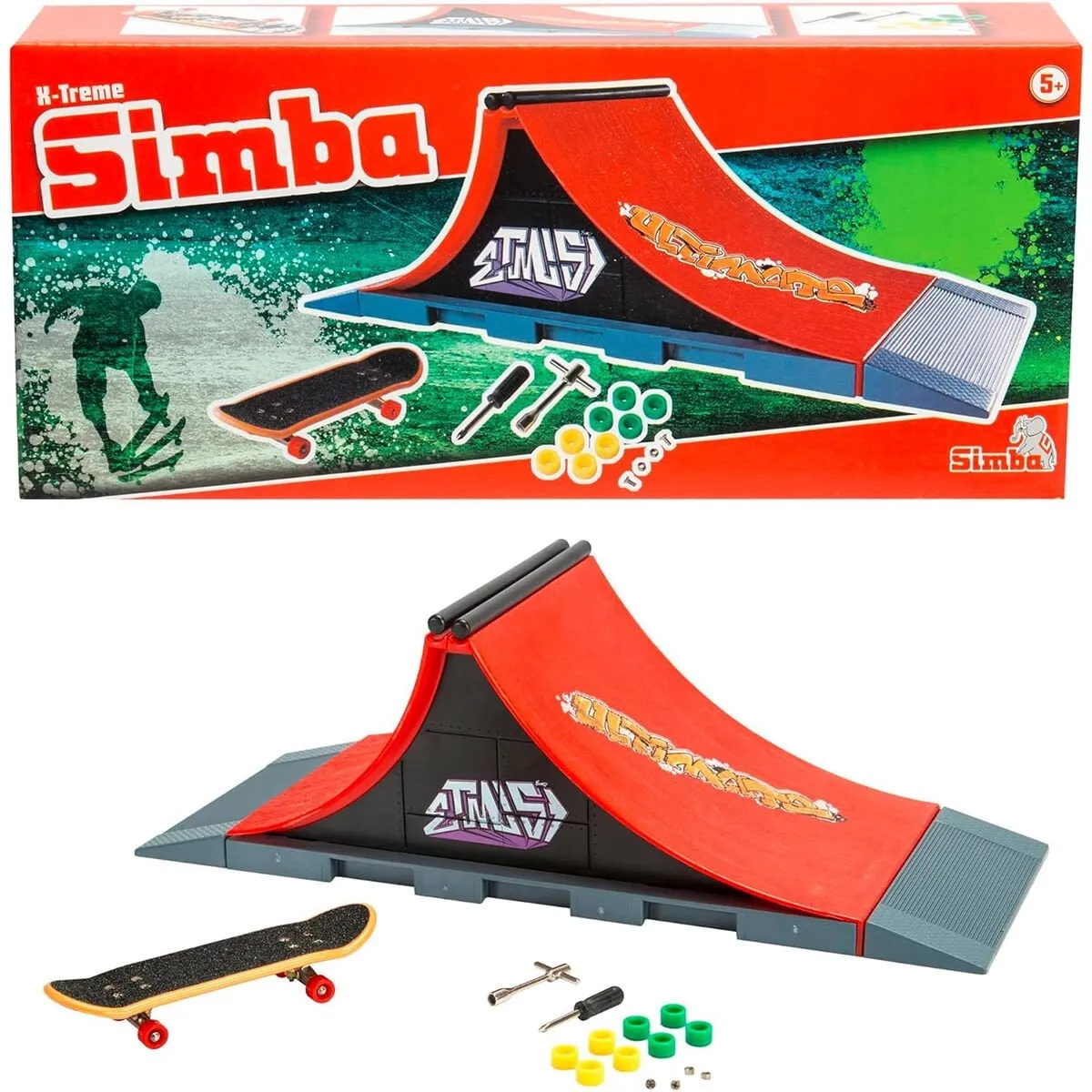 Finger Skateboard Ramp Ultimateramp 27x10x9cm skateboard 8 spare