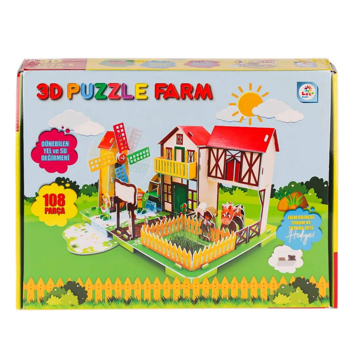 3D Boyutlu Çiftlik Puzzle -Laçokids