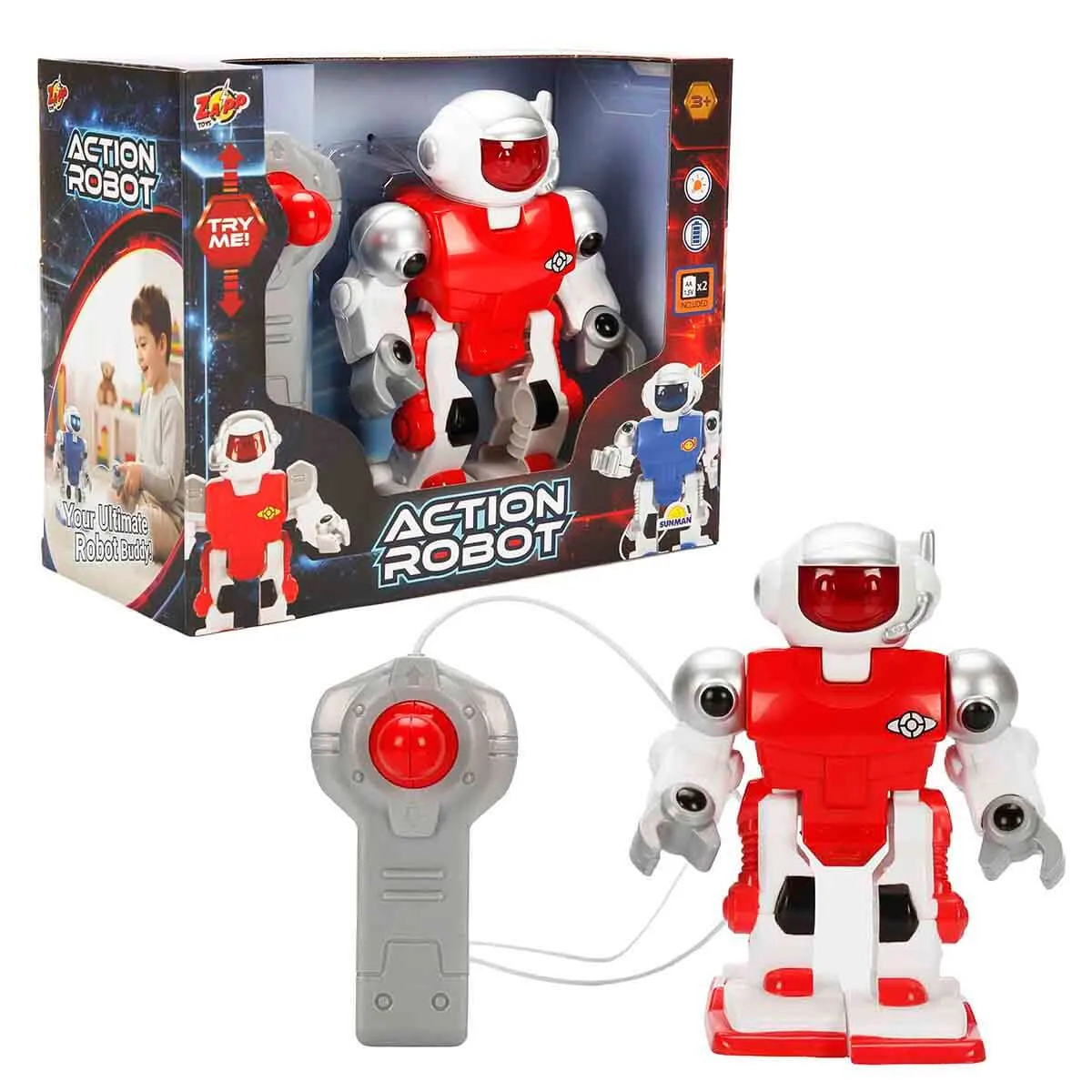 SUN-SABC-ZAP-KK MİNİ ACTION ROBOT IŞIKLI 2A