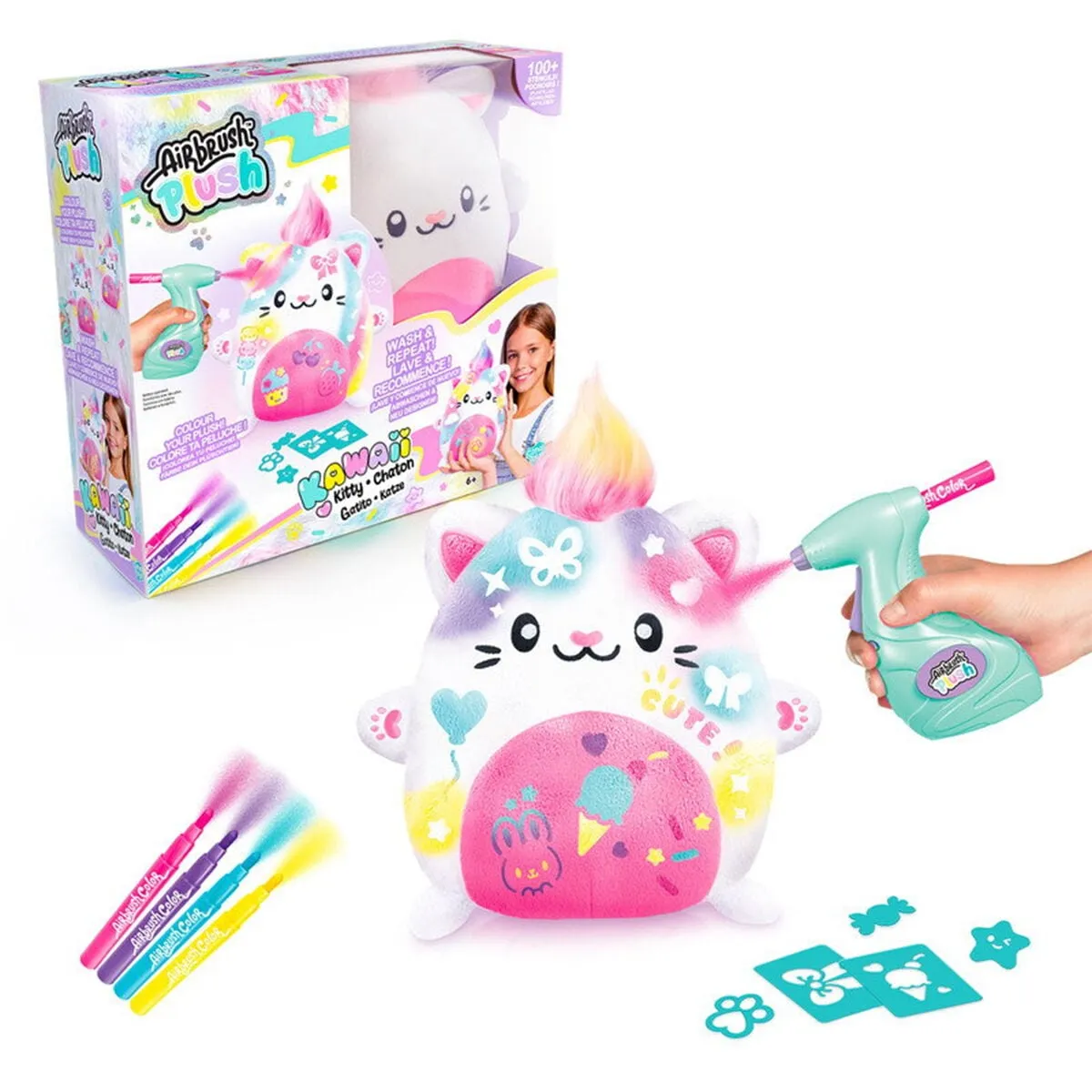 SUN-CNL-HOBİ SET AIRBRUSH PELUŞ KAWAII KITTY