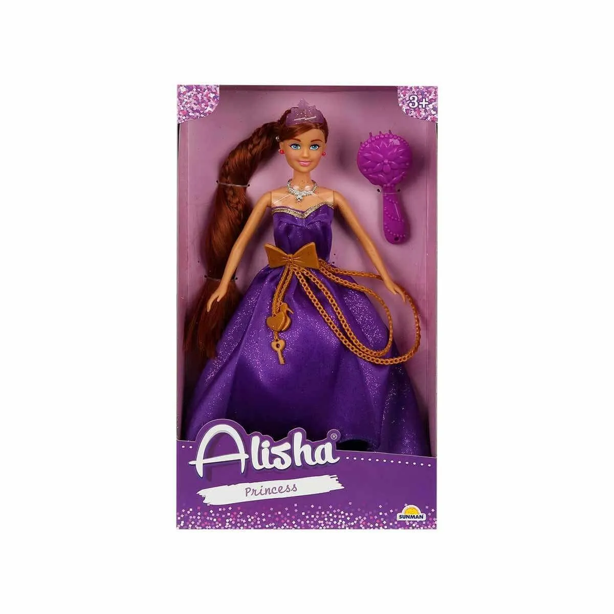 Alisha Prenses Uzun Saçlı Aksesuarlı Bebek Set 29 cm 3renk — görsel 3