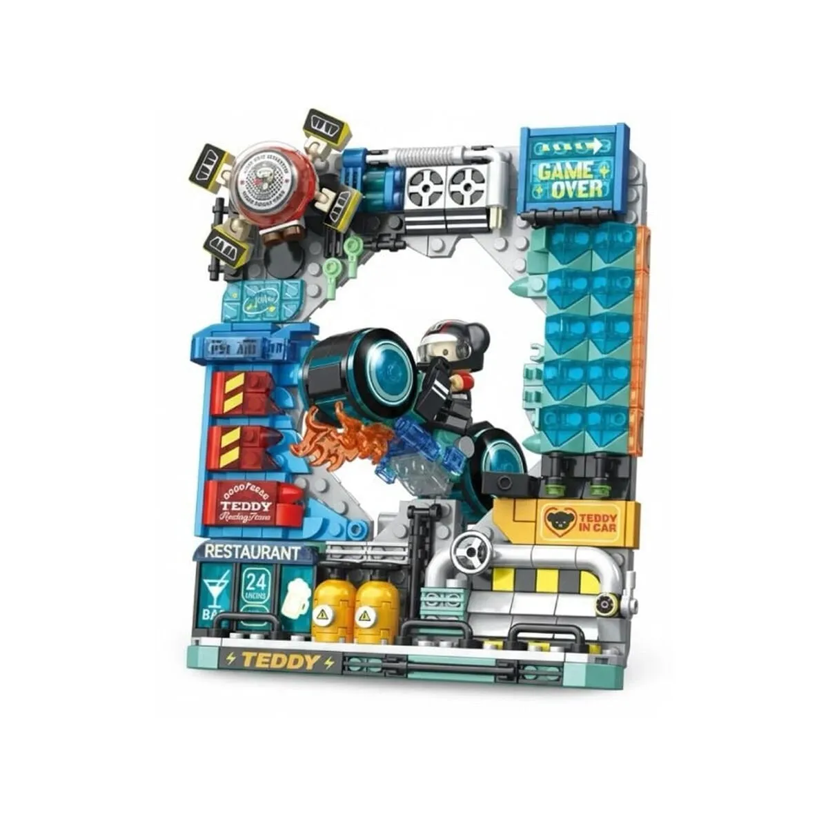 Panlos Motorcu Teddy 458 Parça Block Oyuncak