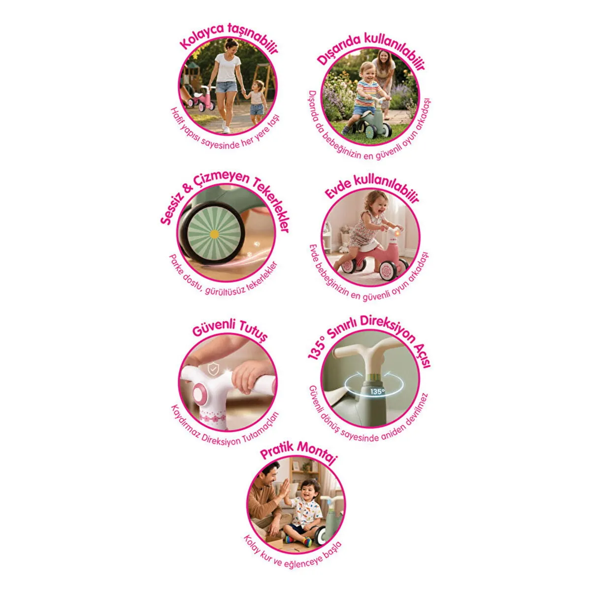 URT047001-YEŞİL BABYCİM DENGE BİSİKLETİ — görsel 2