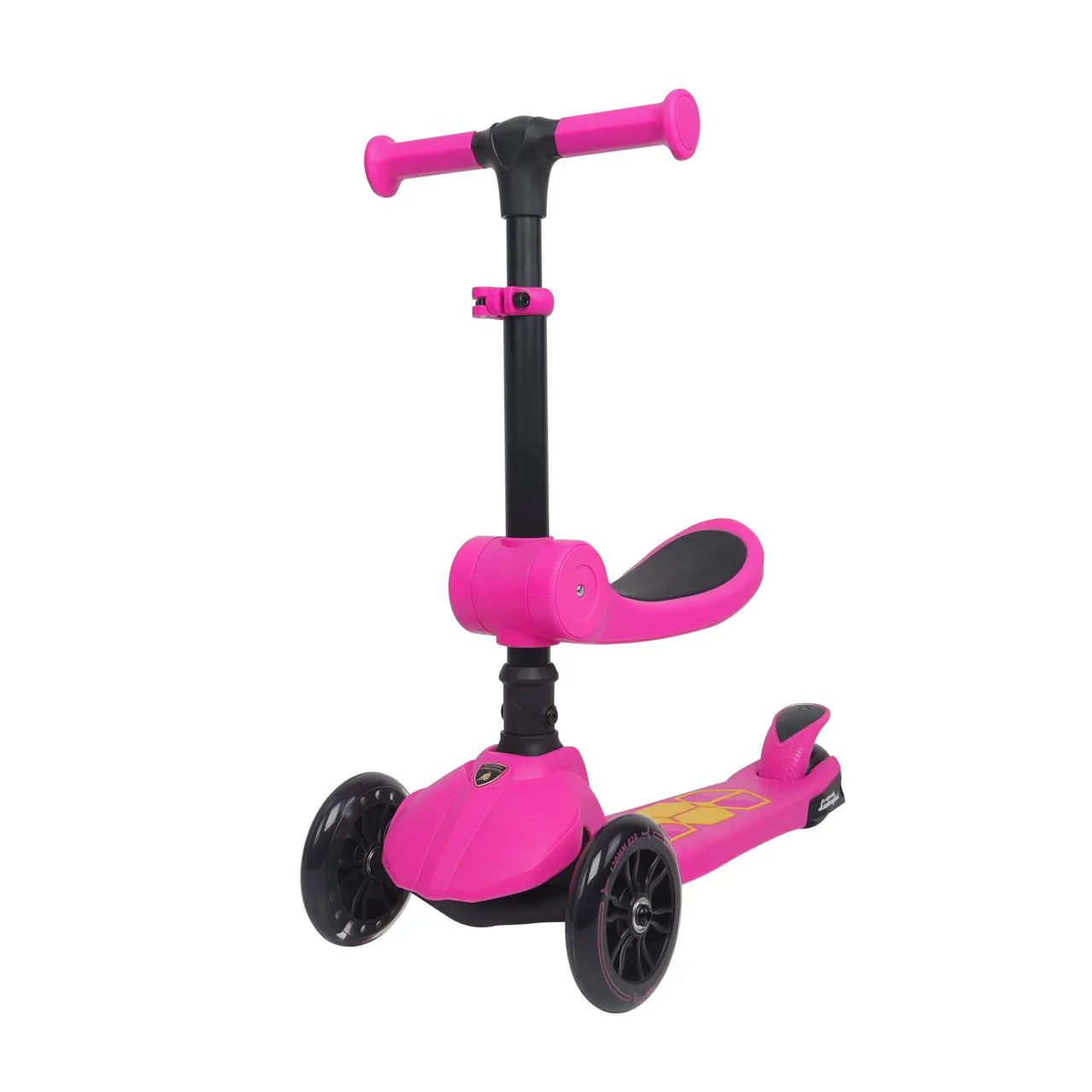 Lamborghini Lisanslı Katlanır Oturaklı Işıklı Scooter Pembe
