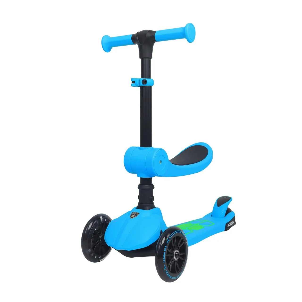 Lamborghini Lisanslı Katlanır Oturaklı Işıklı Scooter Mavi
