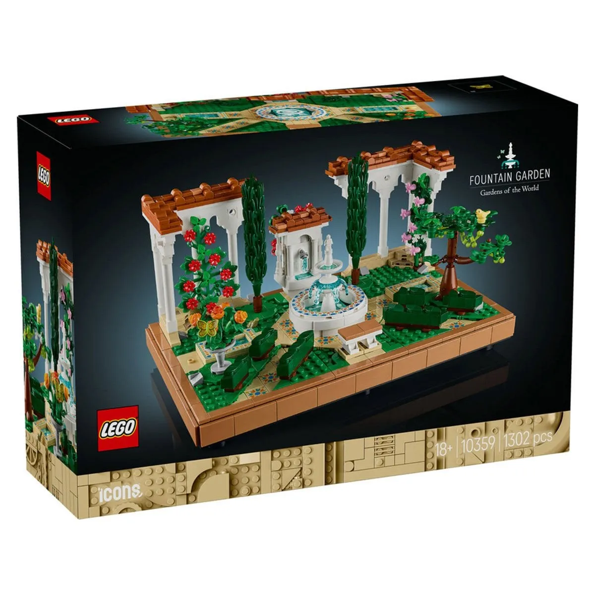 Lego icons Çeşmeli Bahçe - Fountain Garden 1302 parça +18 yaş