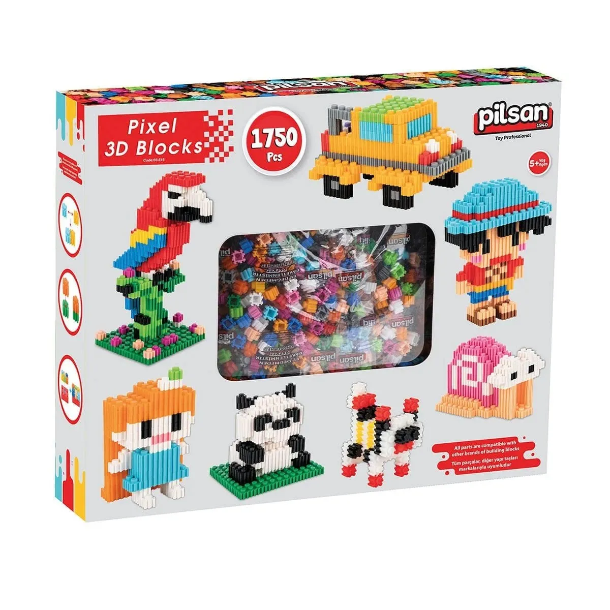 616 Pixel 3D Bloklar 1750 Parça -Pilsan Oyuncak