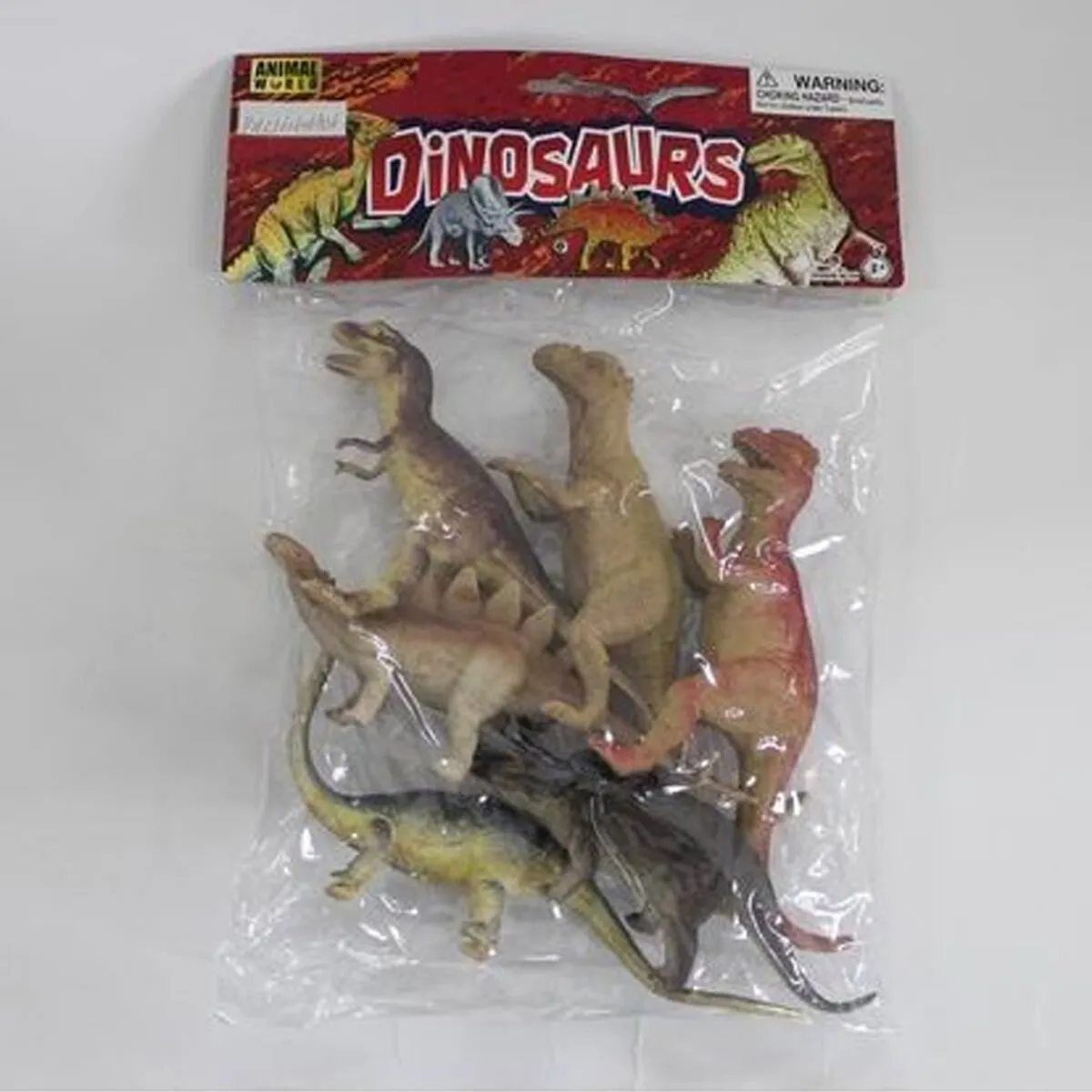 Vardem Poşetli 6Pcs 8 İnch Çiftlik Hayvan ve Dinozor Set