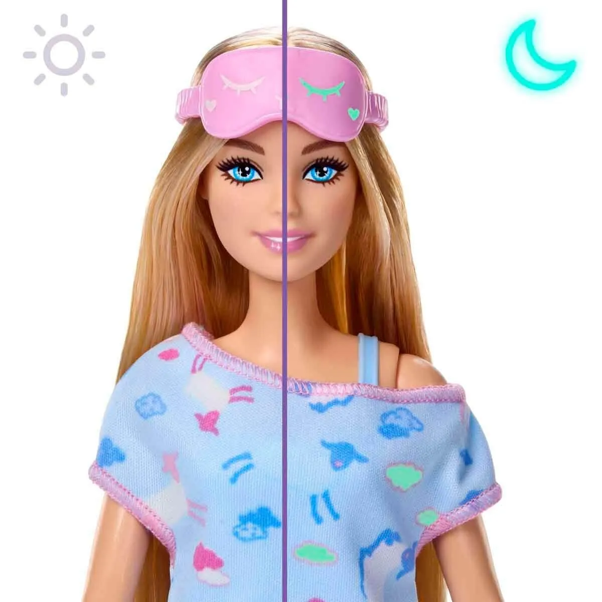 Barbie Sleepover Reveal Mavi Pijamalı — görsel 3