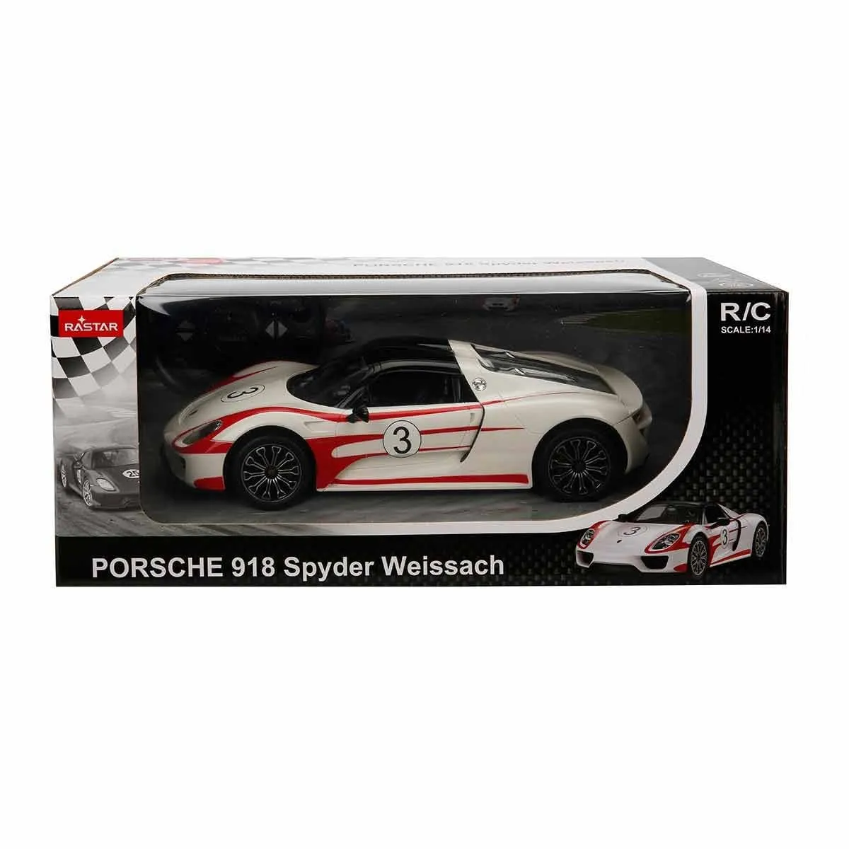 1:14 Uzaktan Kumandalı Porsche 918 Spyder Weissach Işıklı Araba 32 cm