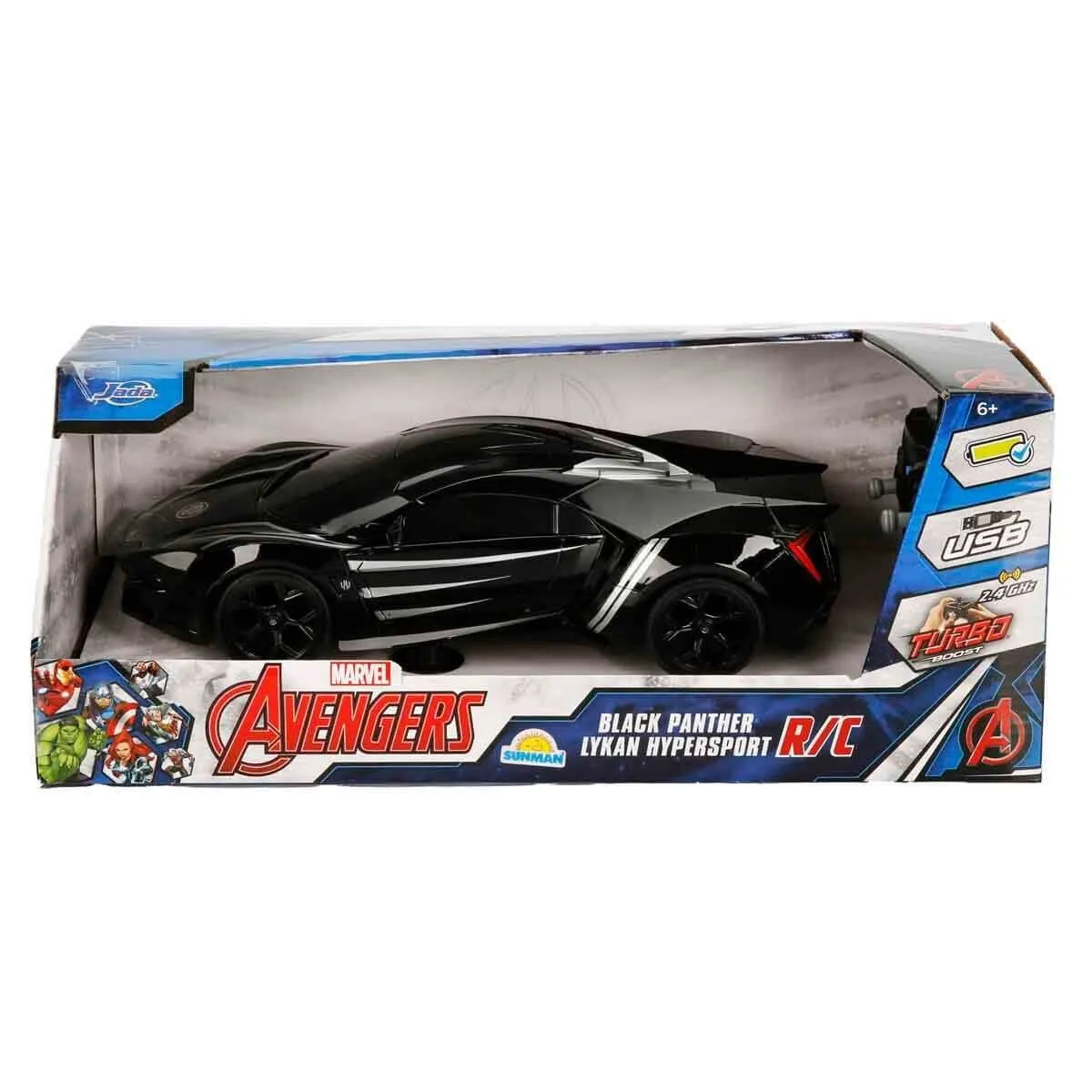 Kumandalı 1:16 Avengers Black Panther Lykan Hypersport Araba