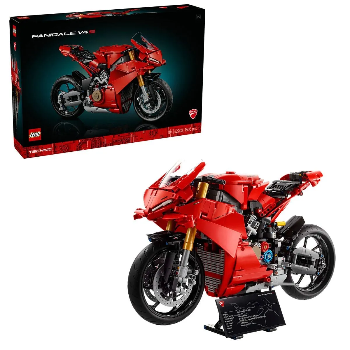 Lego Technic Ducati Panigale V4 S Motosiklet 1603 parça +18 yaş