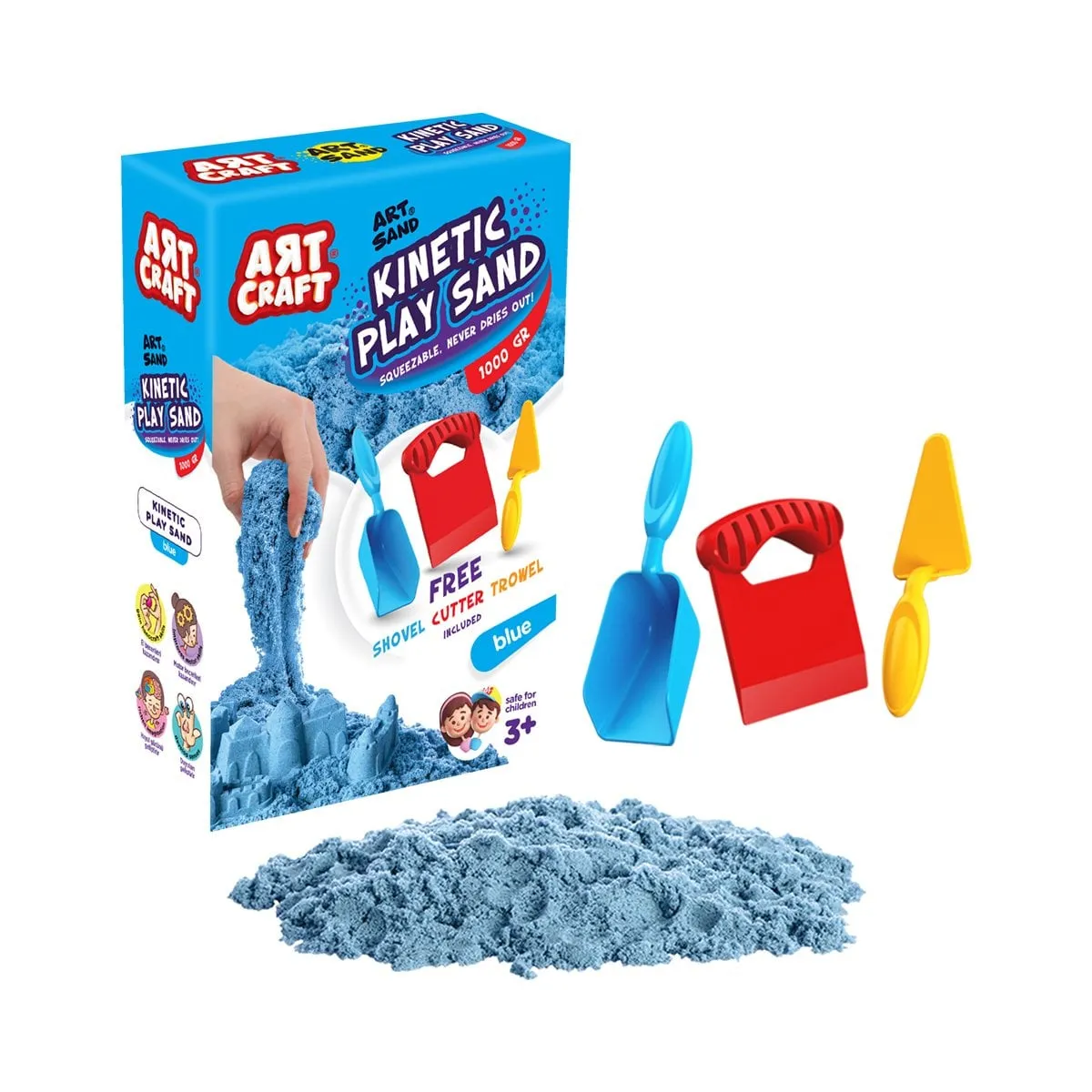 AKSESUARLI MAVİ KİNETİK OYUN KUMU 1000 GR