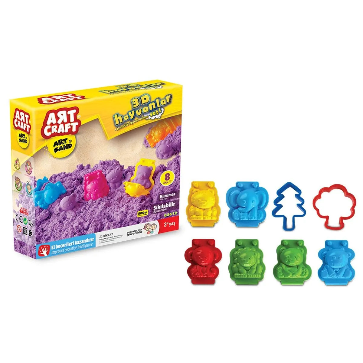 Dede, Artsand 3D Hayvanlar Kum Seti 500 gr / +3 yaş