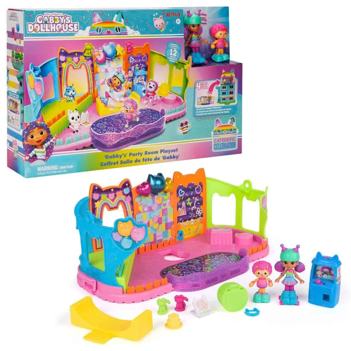 SUN-SPM-FİGÜR OYUN SET GABBY S DOLLHOUSE ÇATI KATI PATEN PARTİSİ