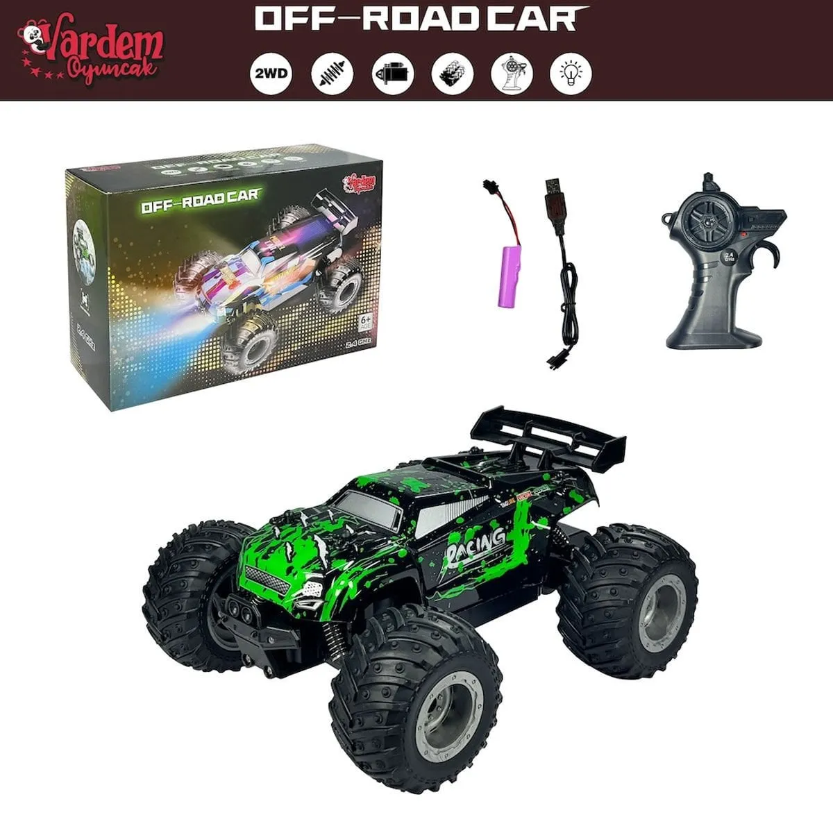 1258A Uzaktan Kumandalı Full Fonksiyon 2.4G 1:18 Şarjlı High Off Road Araba