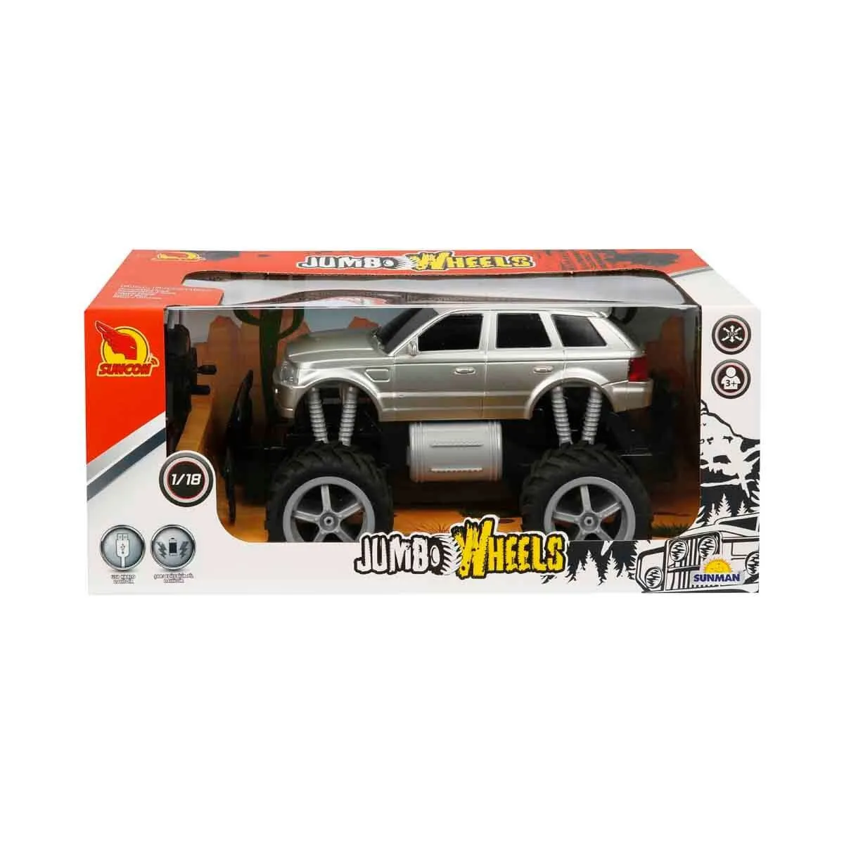 1:18 Uzaktan Kumandalı Jumbo Wheels Usb Şarjlı Araba — görsel 6