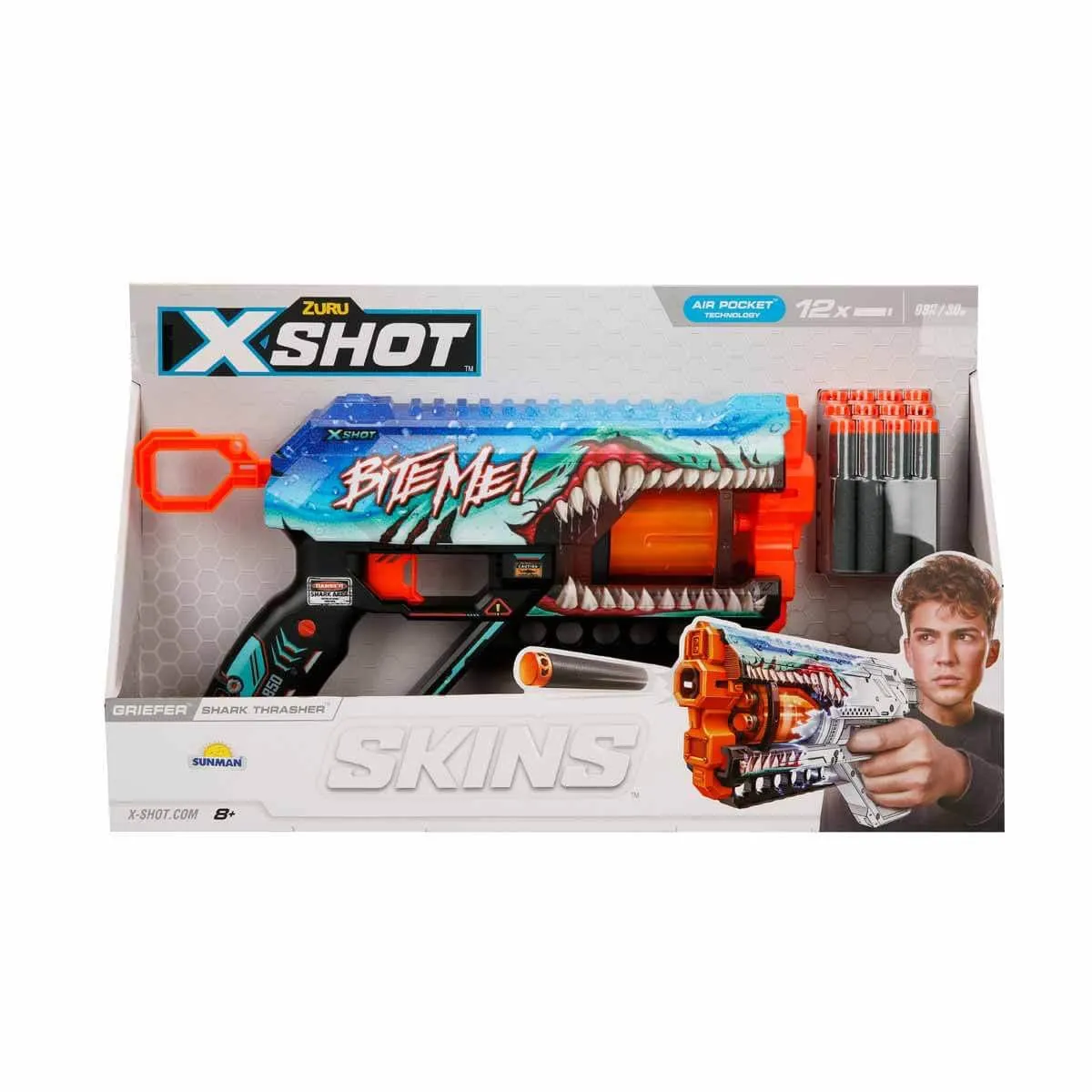 X-Shot Skins Griefer 12 Mermili Sünger Dart Atan Silah 32 cm — görsel 4