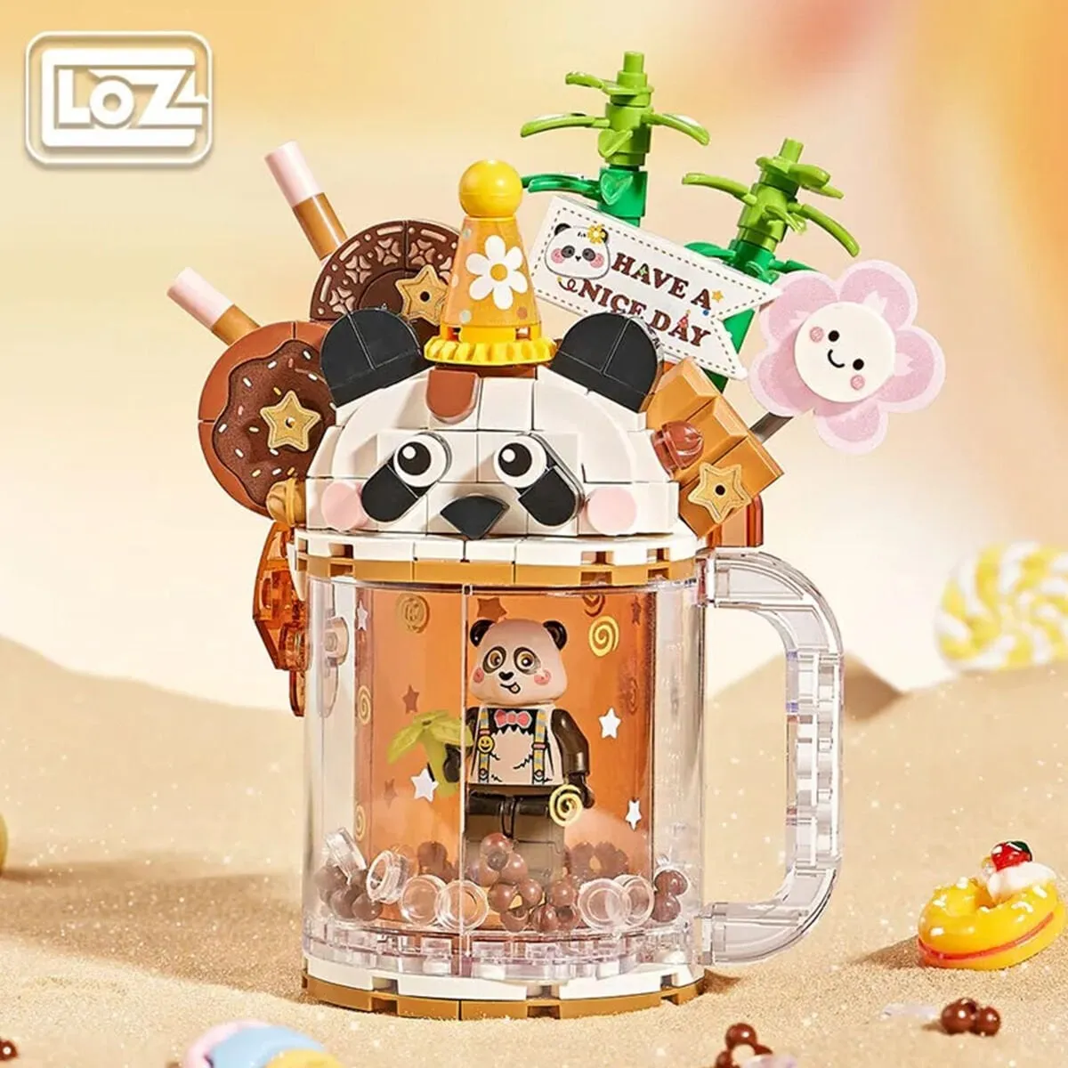 LZ-4206 Loz Panda Ayı Dondurma Kupası 297 Parça Block Oyuncak