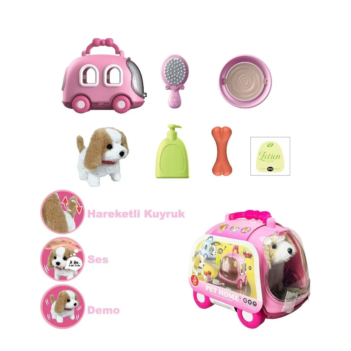 Vardem Sesli Hareketli Pilli Köpek Seti Çantalı — görsel 4