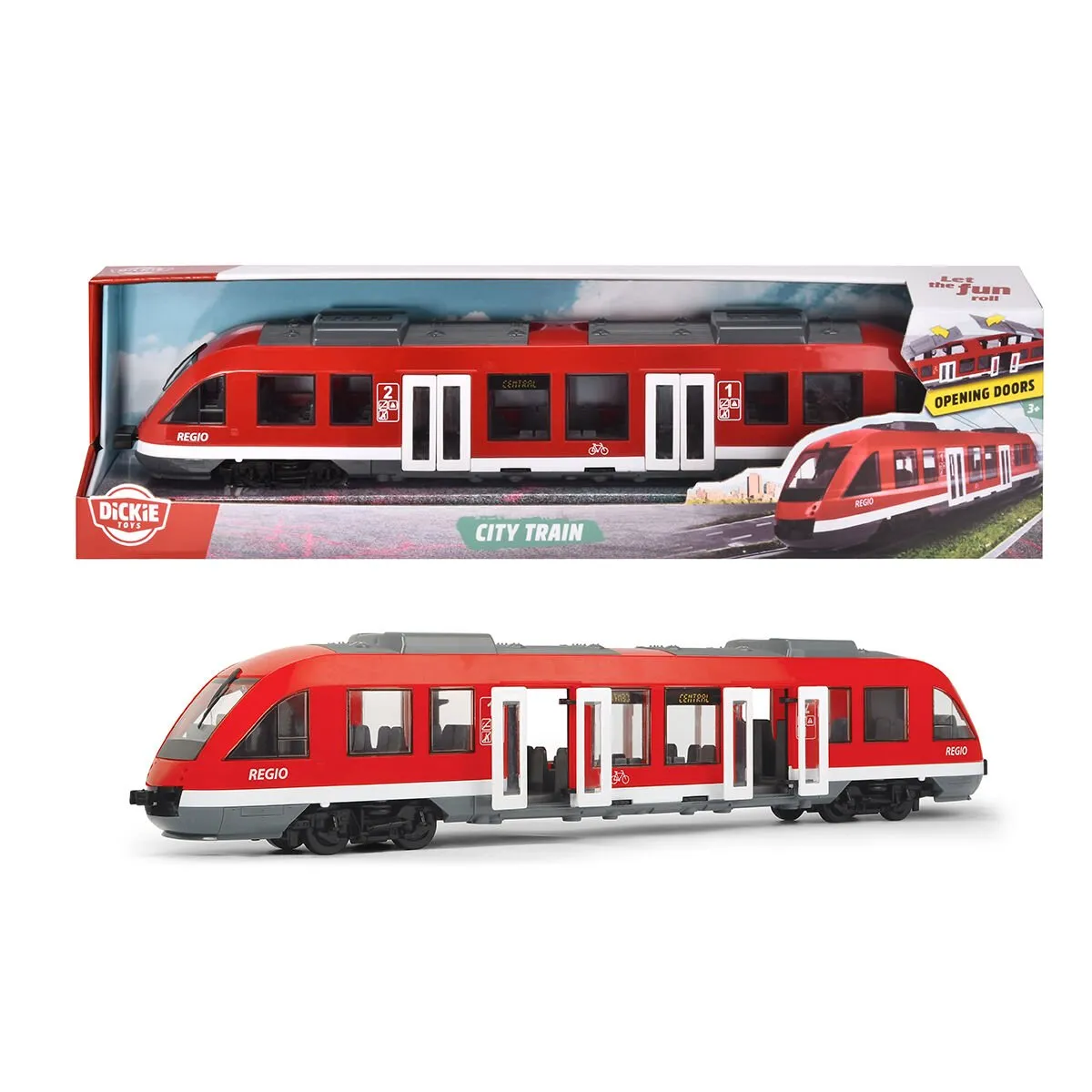 Dickie City Train
free wheel interior opening doors and roof 1 43