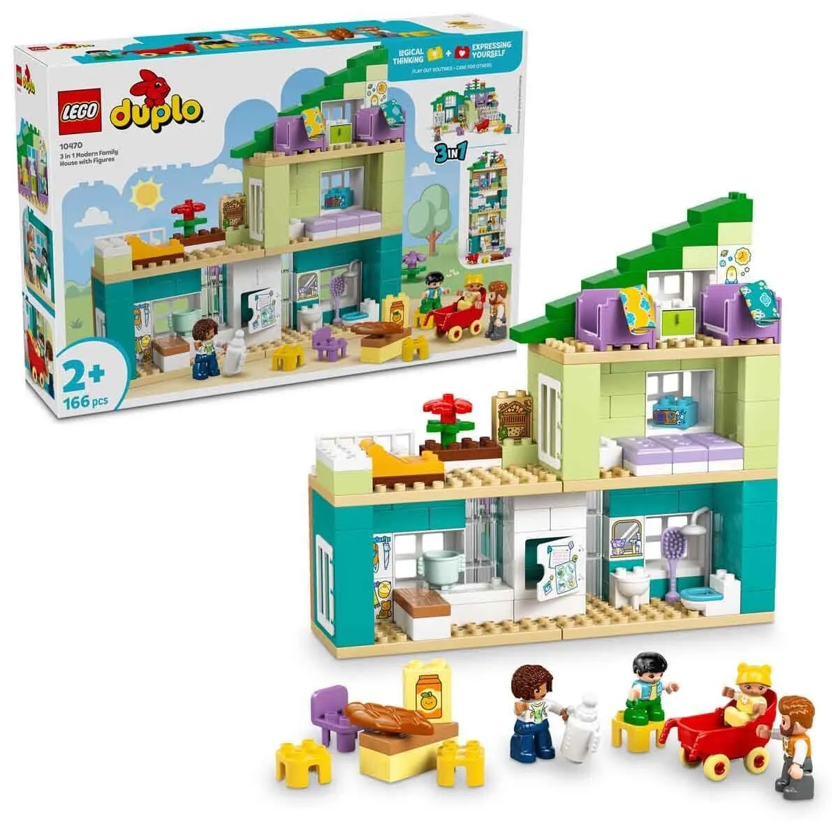 Lego Duplo 3ü1 arada Figürlü Modern Aile Evi 166 parça +2 yaş