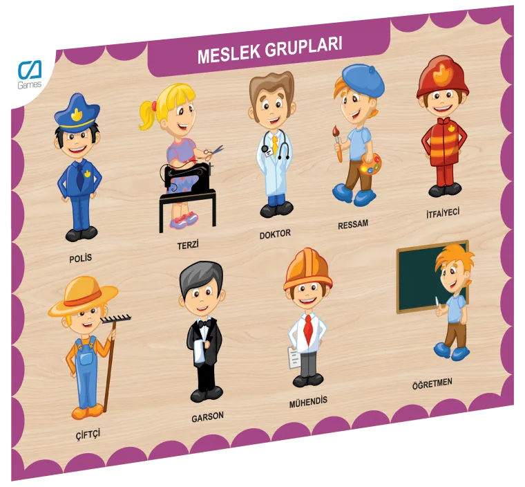 CAAHS-3203 Ca Games Ahşap Meslek Grupları Bul-Tak