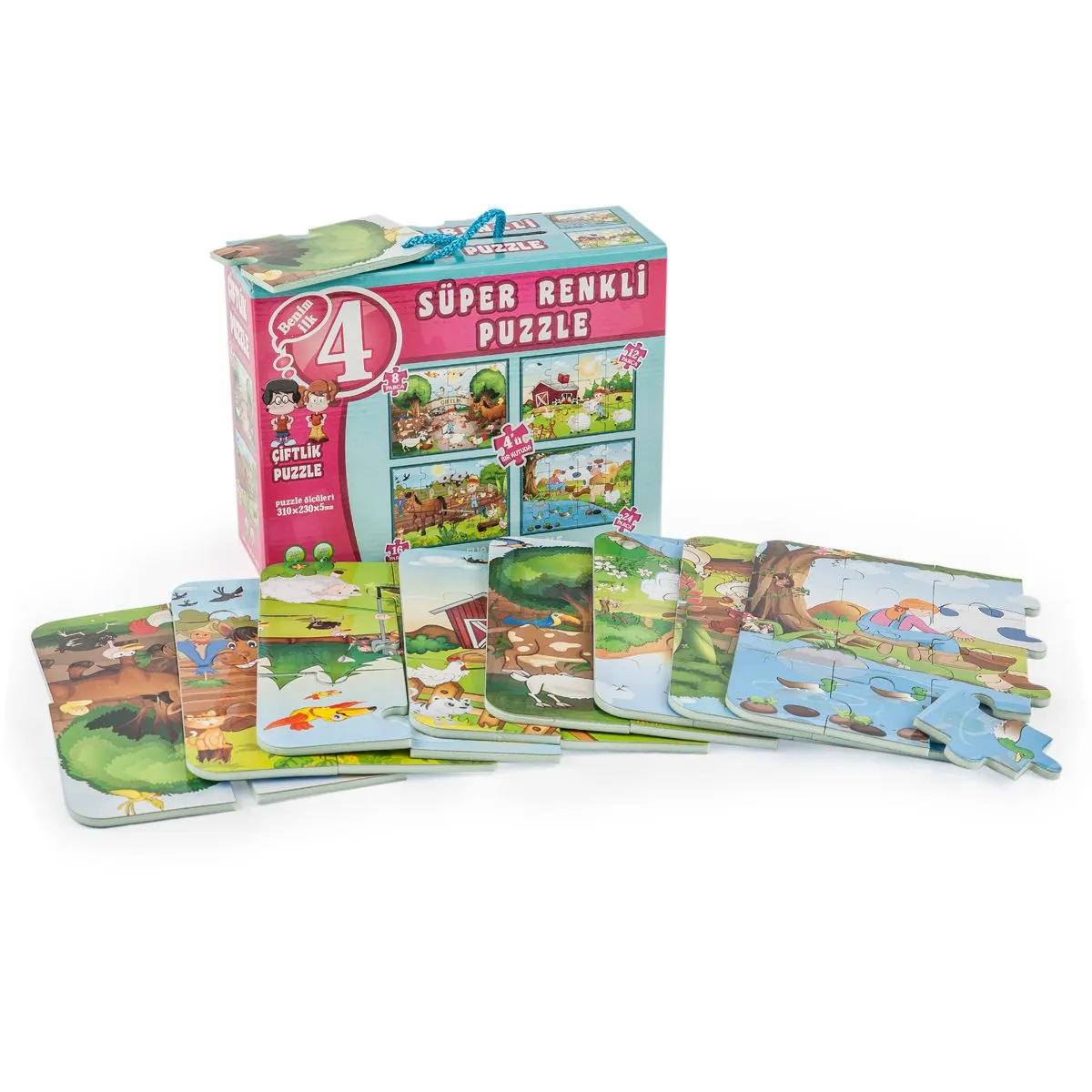 Çiftlik Süper Renkli Puzzle 4LÜ