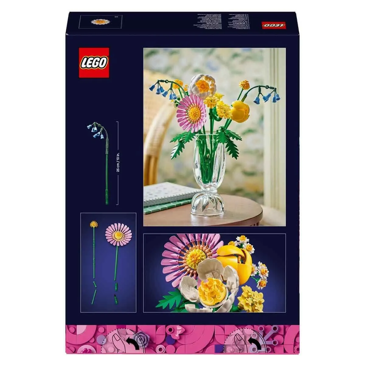 Lego iconic Botanicals Pembe Çiçek Buketi 373 parça +9 yaş — görsel 7