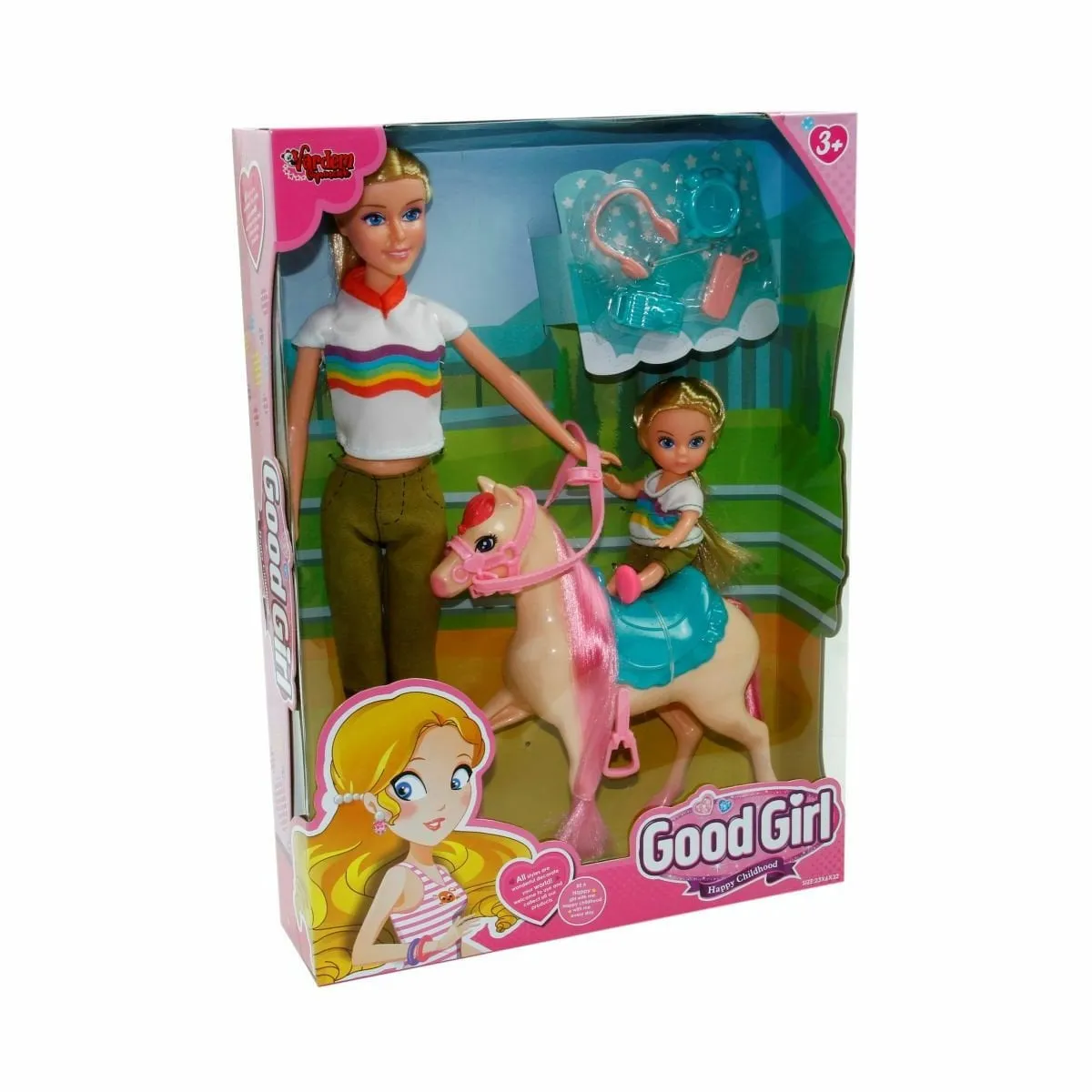 Vardem Kutulu 29cm Atlı Kız ve Anne Bebek Seti — görsel 2