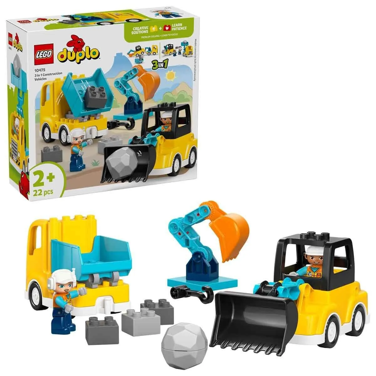 Lego Duplo 3ü1 arada İnşaat Araçları 22 parça +2 yaş