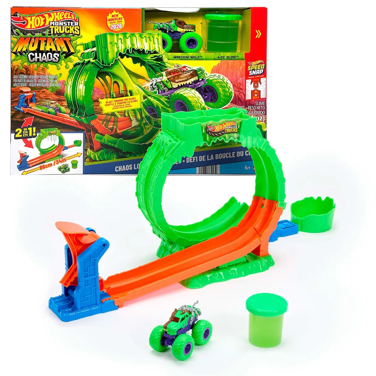 Hot Wheels Monster Trucks Mutant Kaosu Çemberde Yarış Oyun Seti