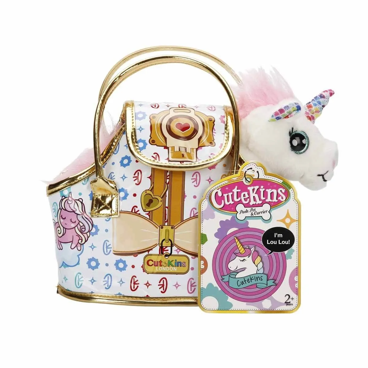 Cutekins Taşıma Çantalı Peluş Unicorn Lou Lou -Sunman