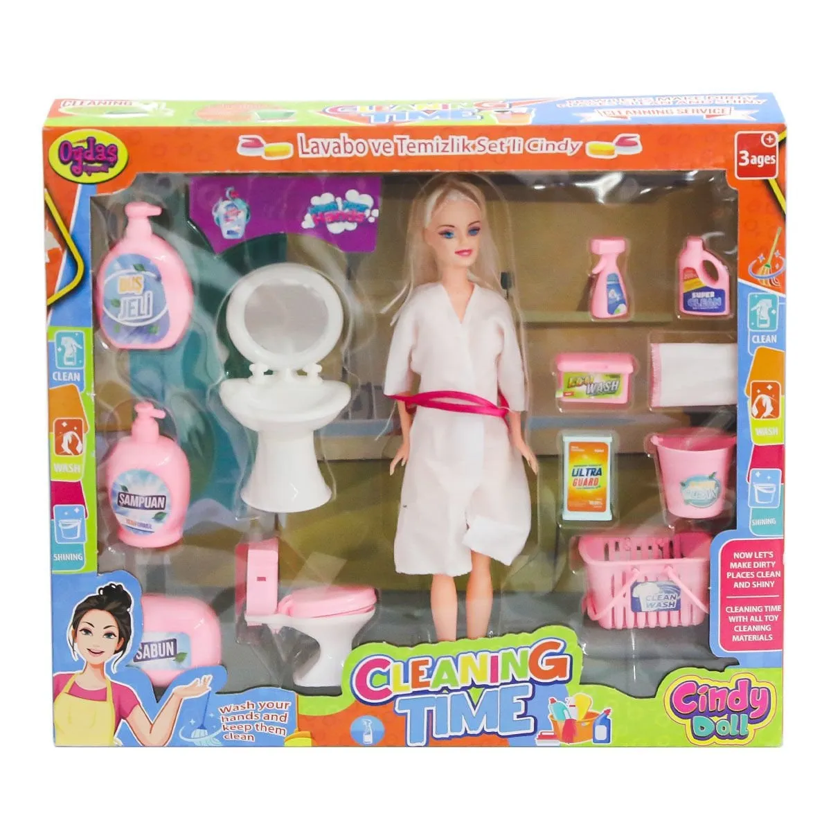 Cindy Doll Bebek Lavabo ve Temizlik Seti  -Oydaş Oyuncak
