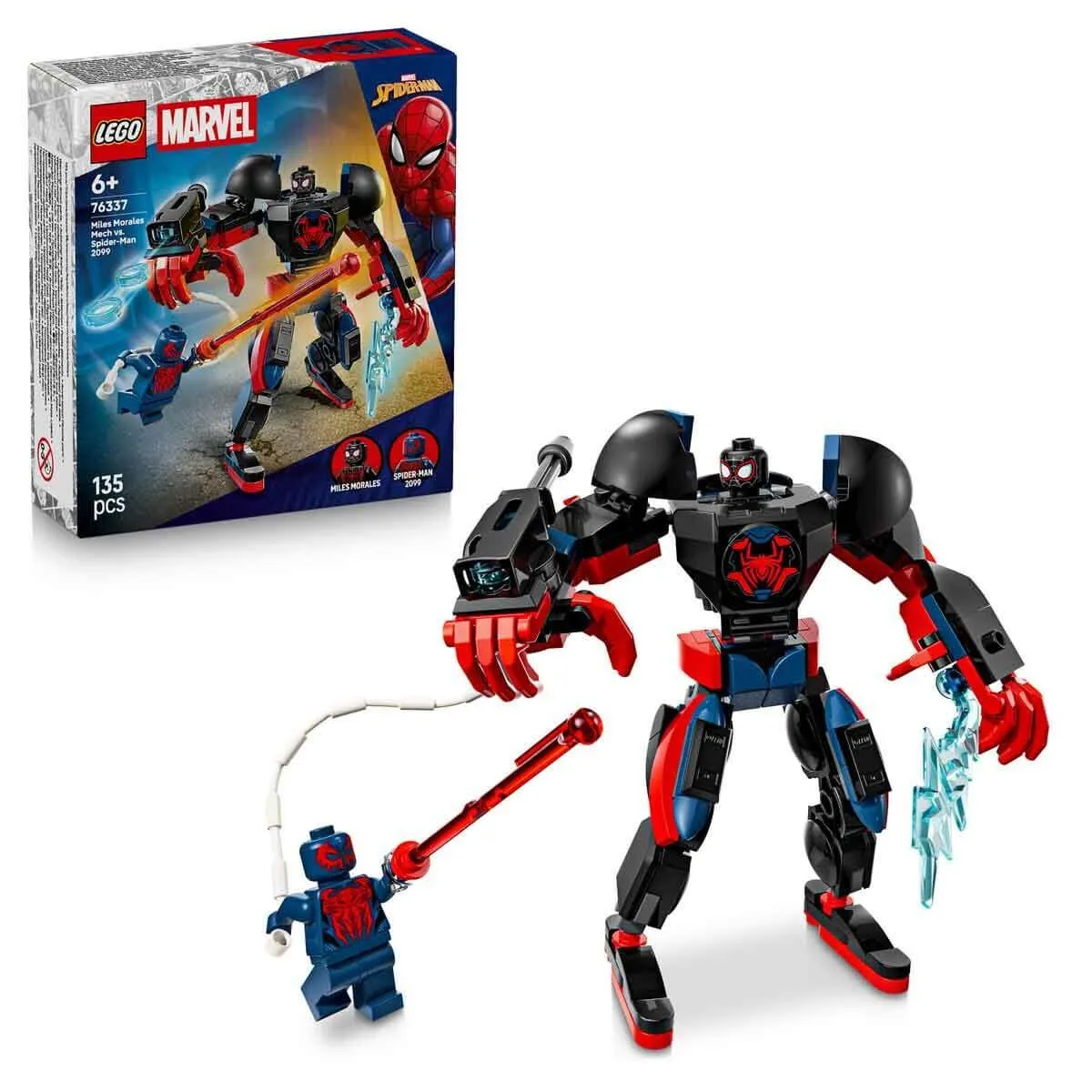 Lego Marvel Miles Morales Robotu, Spider-Man 2099a Karşı 135 parça +6 yaş