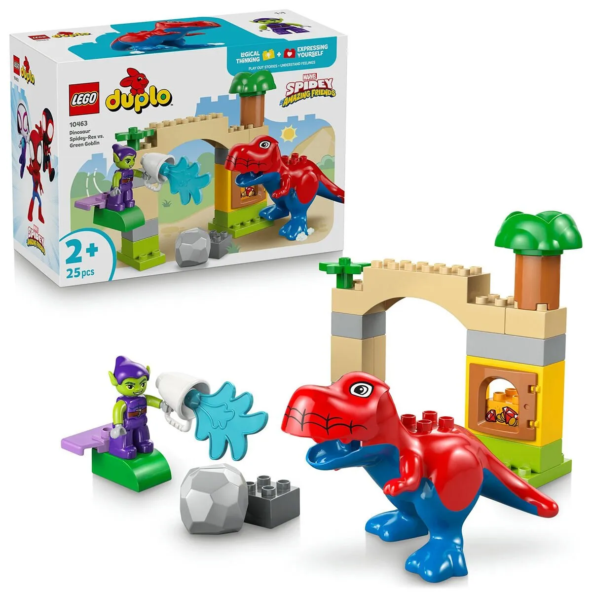 Lego Duplo Dinozor Spidey-Rex, Yeşil Gobline Karşı 25 parça +2 yaş