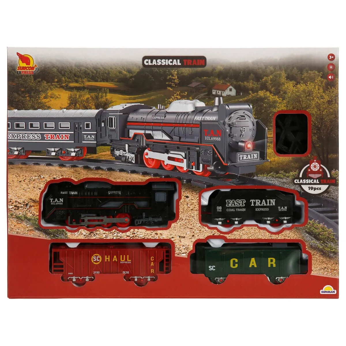 Sun Klasik Tren Seti 19 Parça Sesli Işıklı — görsel 4