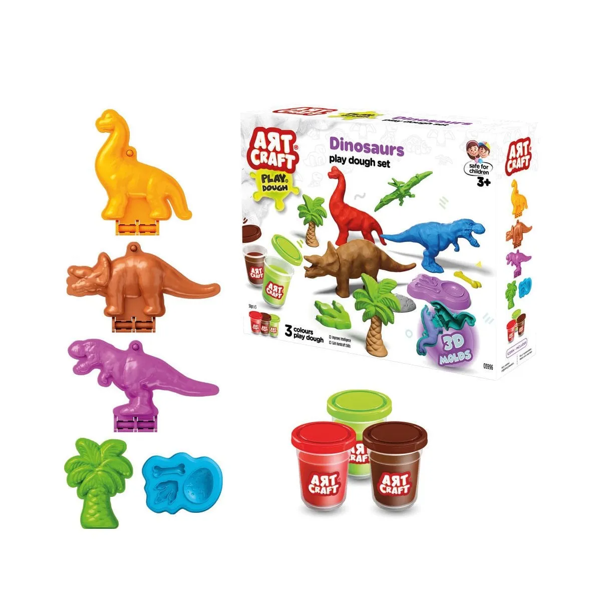 Art Craft Dinozorlar Hamur Set 168 Gr -Fentoys