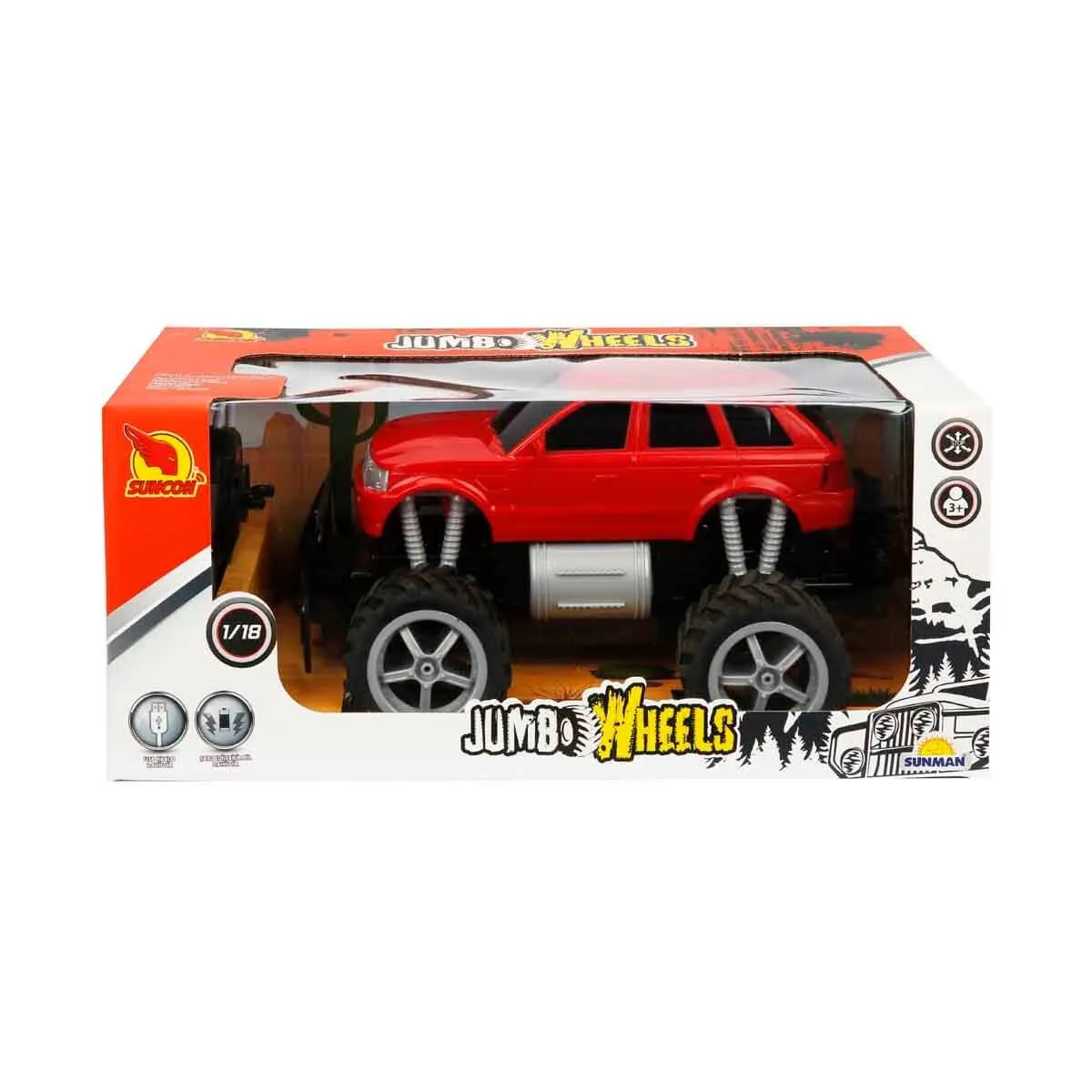 1:18 Uzaktan Kumandalı Jumbo Wheels Usb Şarjlı Araba — görsel 2