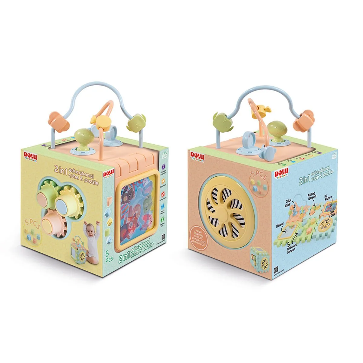 Dolu Oyuncak Eğitici Küp ve Puzzle 2in1