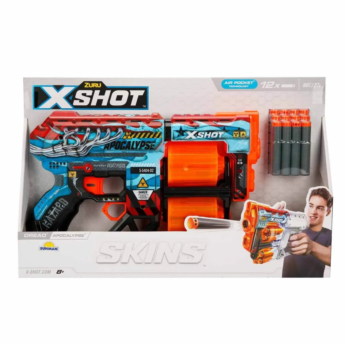 X-Shot Skins Dread 12 Mermili Sünger Dart Atan Silah 31 cm-Sunman — görsel 3