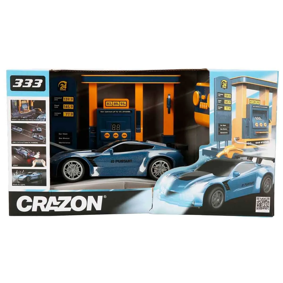Sun-Zhc-Crn-Rc Araba Benzin İstasyonlu Duman Püsk 2 4GHZ Ses Işık