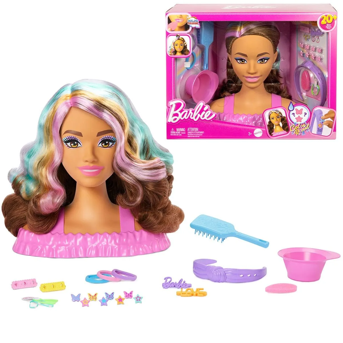 Barbie Saç Tasarımı Büstü - Kahverengi Saçlı