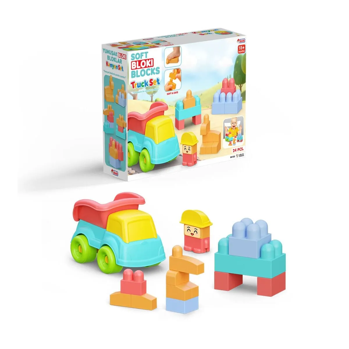 YUMUŞAK BLOKİ BLOKLAR KAMYON SET 24 PARÇA