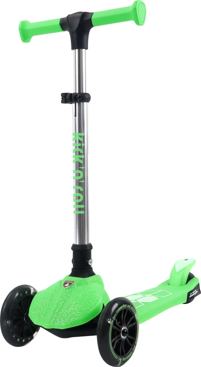 Lamborghini Lisanslı Parıltı Işıklı Scooter Yeşil