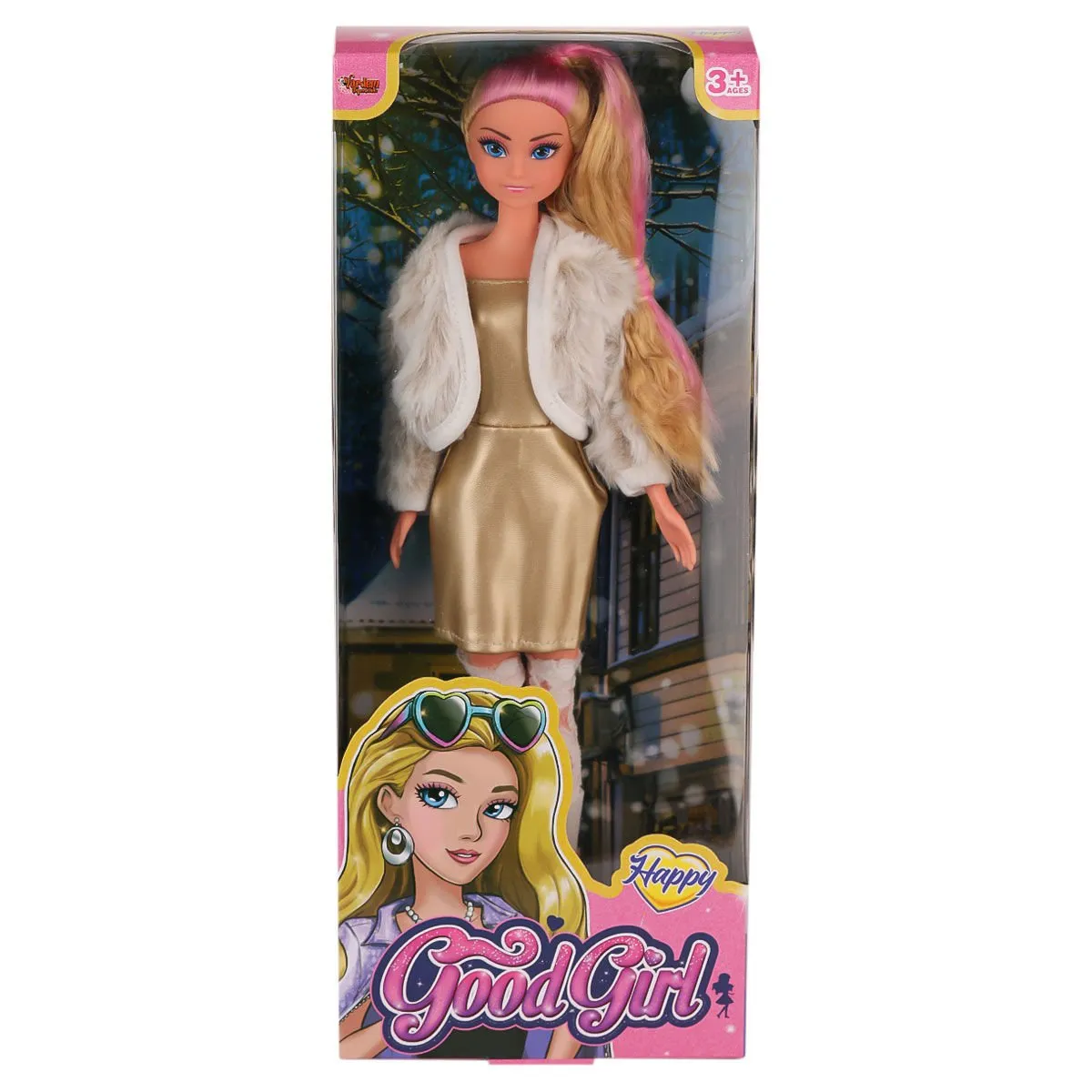 Ceketli Çizmeli Renkli Saçlı Bebek 29 cm — görsel 3